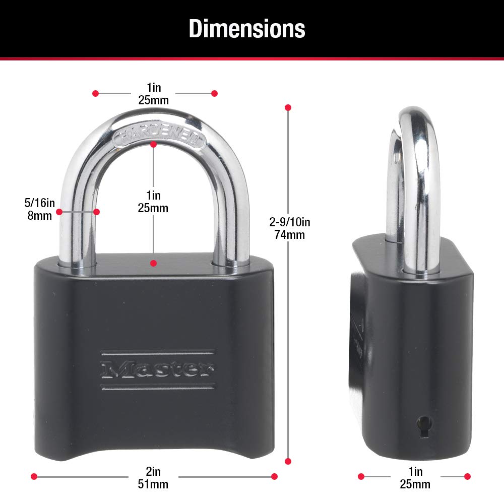 Foto 7 pulgar | Candado Combinado Master Lock 178d Negro - Venta Internacional.
