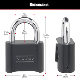 Foto 6 | Candado Combinado Master Lock 178d Negro - Venta Internacional.