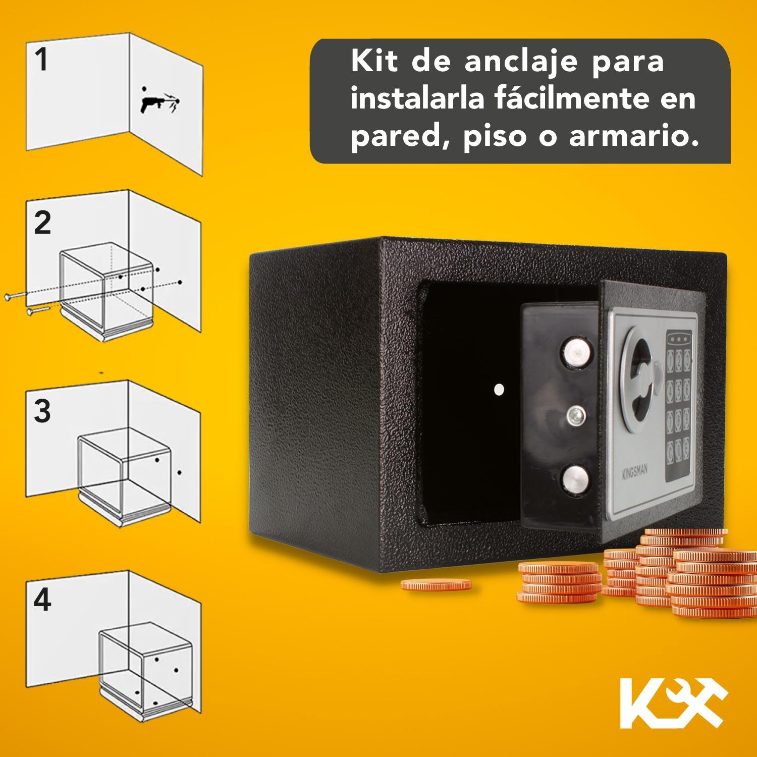 Foto 7 | Caja Fuerte de Seguridad Pequeña Kingsman KMCF23N Digital