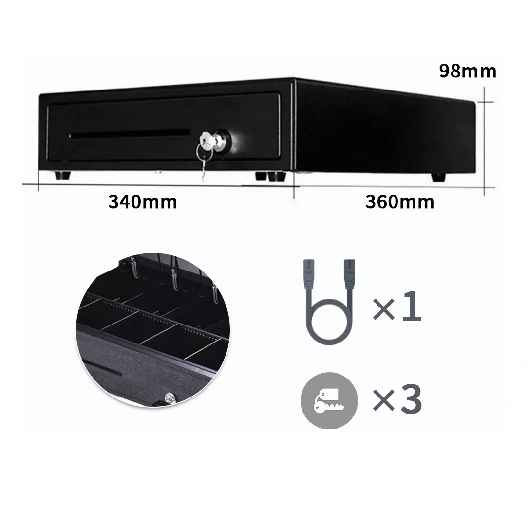 Foto 5 pulgar | Caja Registradora Belug Con Cerradura Comercial color Negro