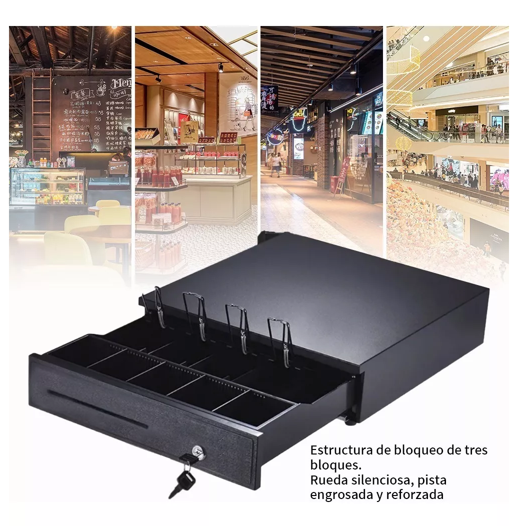 Foto 6 pulgar | Caja Registradora Belug Con Cerradura Comercial color Negro
