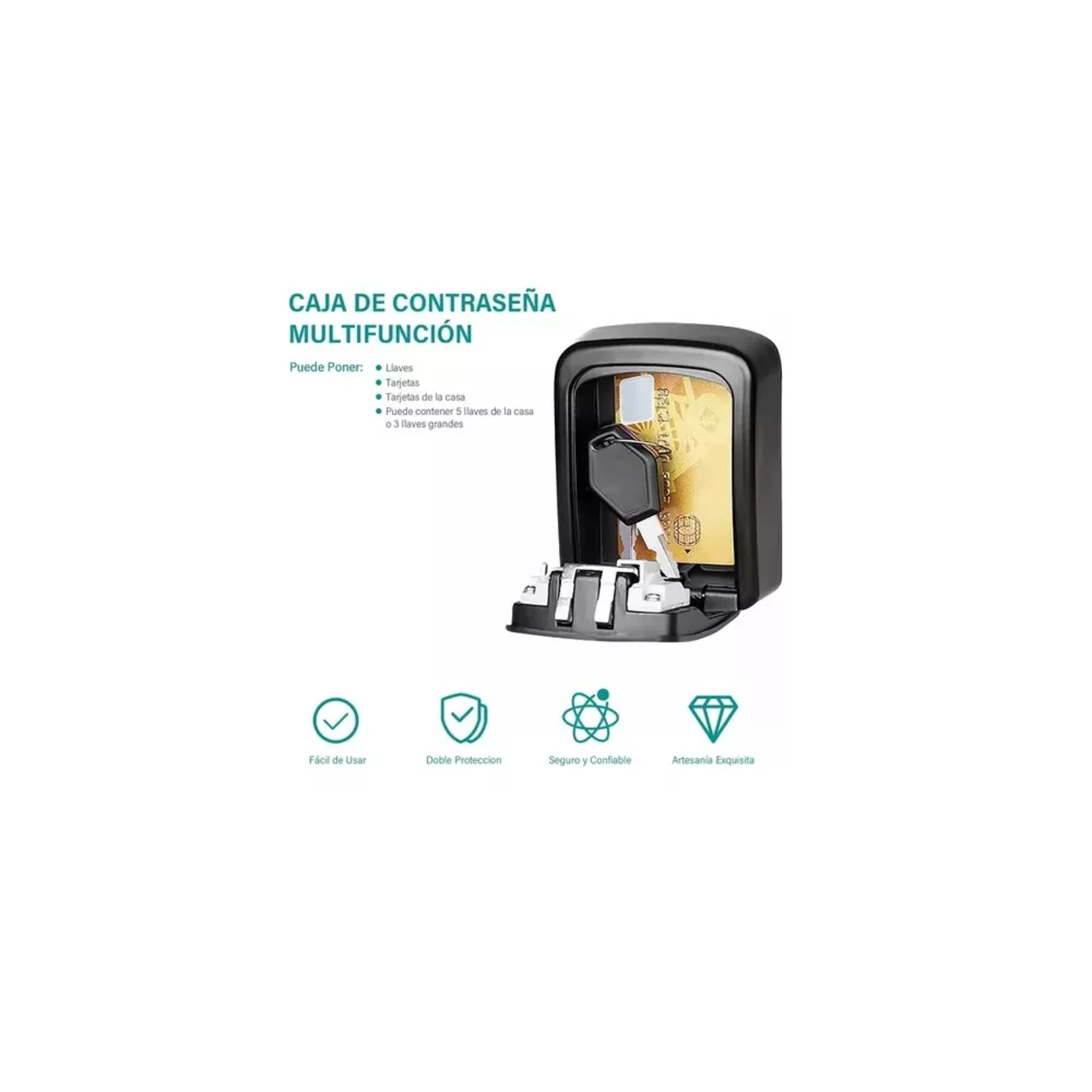 Foto 3 pulgar | Caja Fuerte de Almacenamiento color Negro Belug para Proteger Llave Montada en Pared