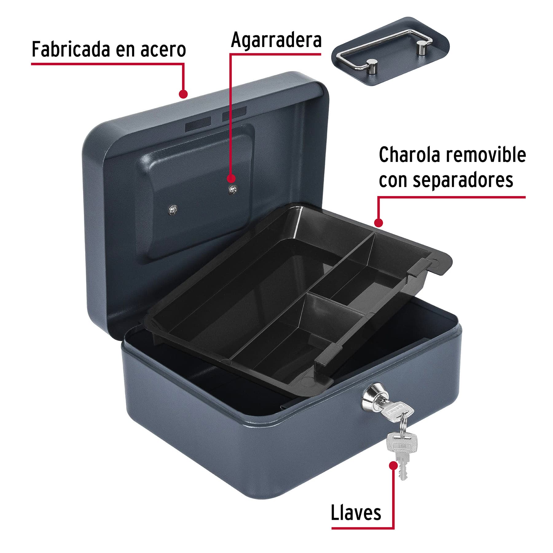 Foto 3 pulgar | Caja para Dinero 20 cm Hermex color Azul