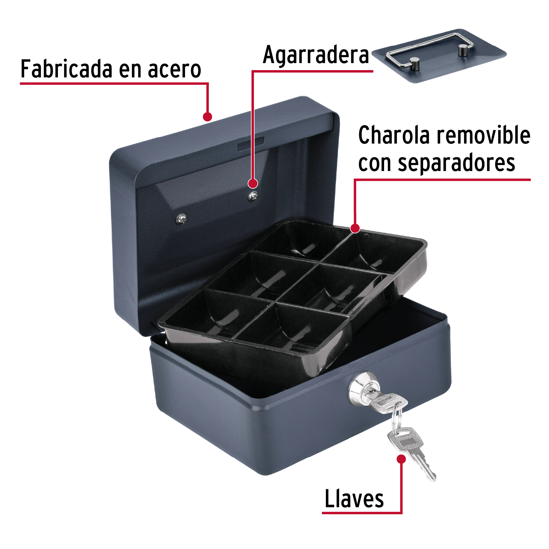 Foto 3 pulgar | Caja Para Dinero, 15 Cm, Hermex, Color Azul