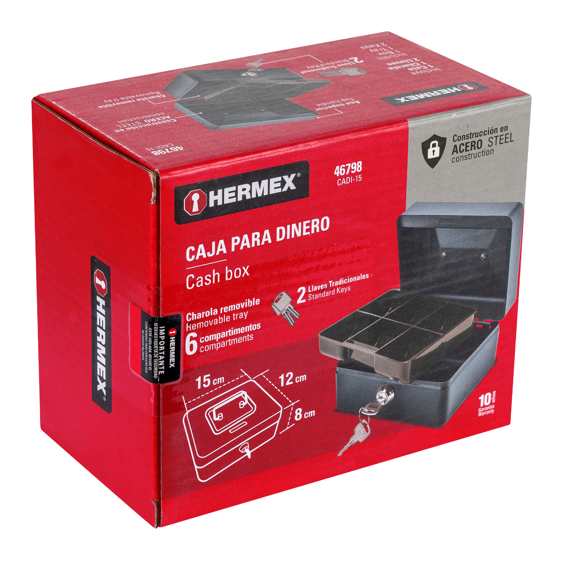Foto 3 | Caja Para Dinero, 15 Cm, Hermex, Color Azul