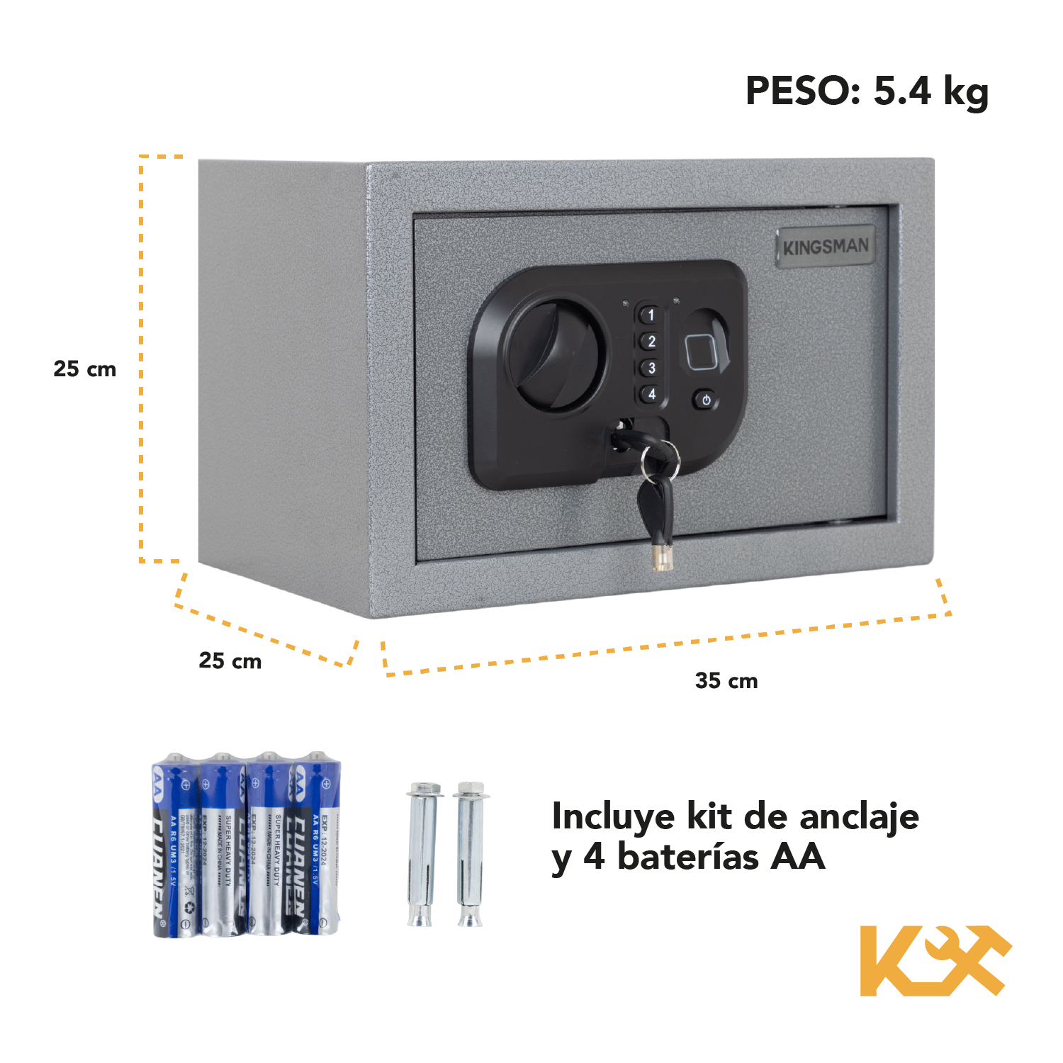 Foto 6 pulgar | Caja Fuerte Biometrica Mediana Digital Huella De Seguridad