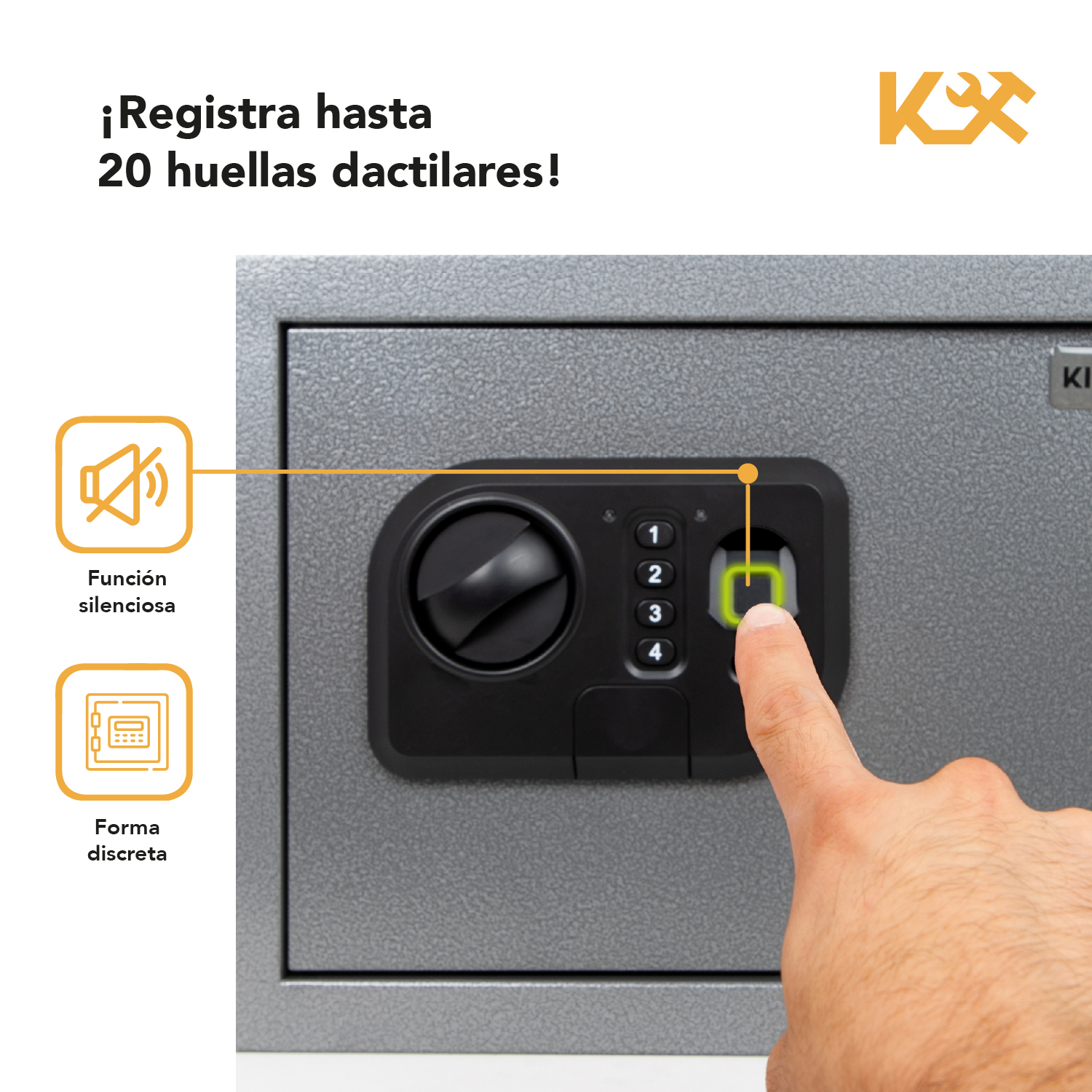 Foto 7 pulgar | Caja Fuerte Biometrica Super Grande Huella De Seguridad