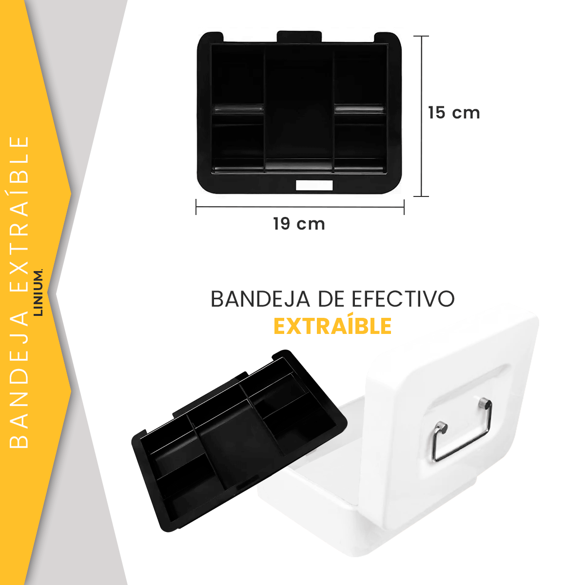 Foto 7 pulgar | Caja Fuerte Linium 20SCB-BLA Blanca para Dinero con Llave