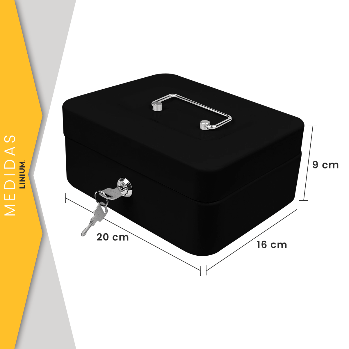 Foto 3 pulgar | Caja Fuerte Linium Negra para Dinero con Llave