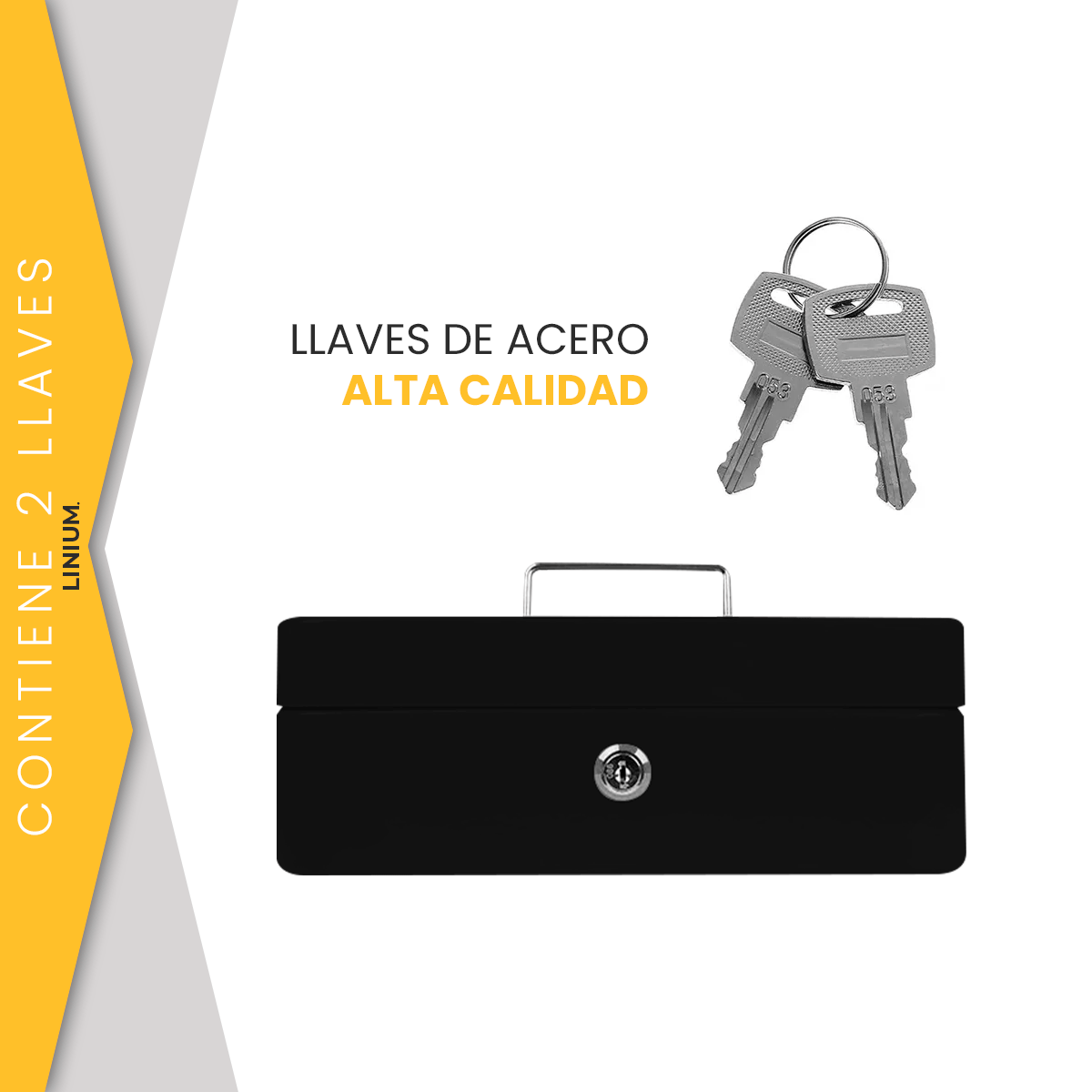 Foto 8 pulgar | Caja Fuerte Linium Negra para Dinero con Llave
