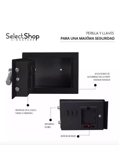 Foto 2 | Caja Fuerte Electrónica Wünd Segura Llave Y con Código Digital color Negro