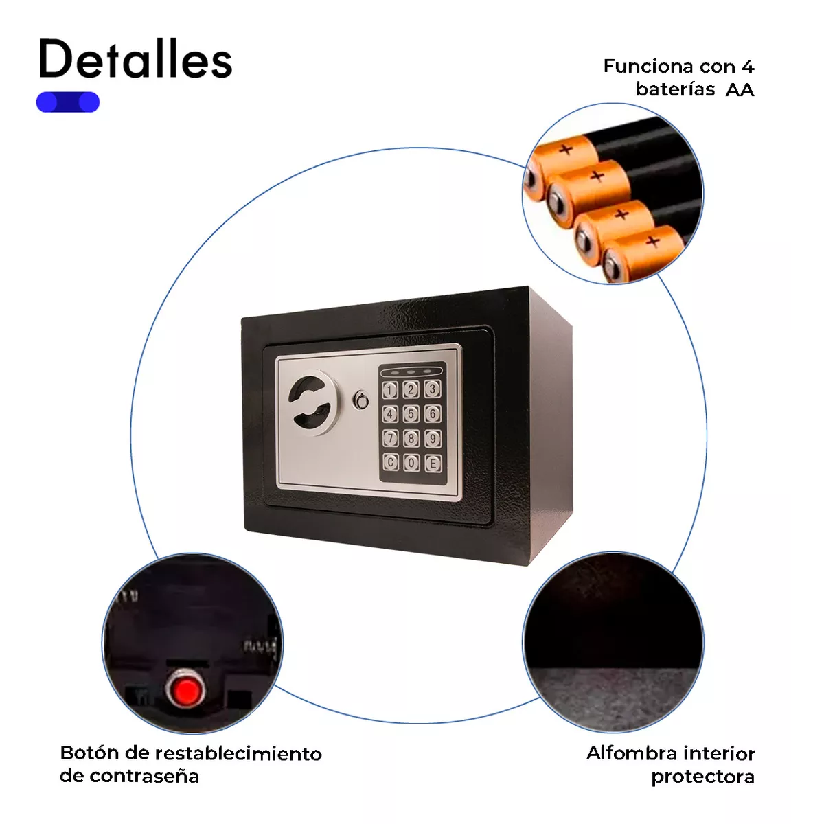 Foto 4 pulgar | Caja Fuerte Electrónica De Seguridad Codigo Digital Y Llave  Eo Safe Imports Esi-12962 Negro