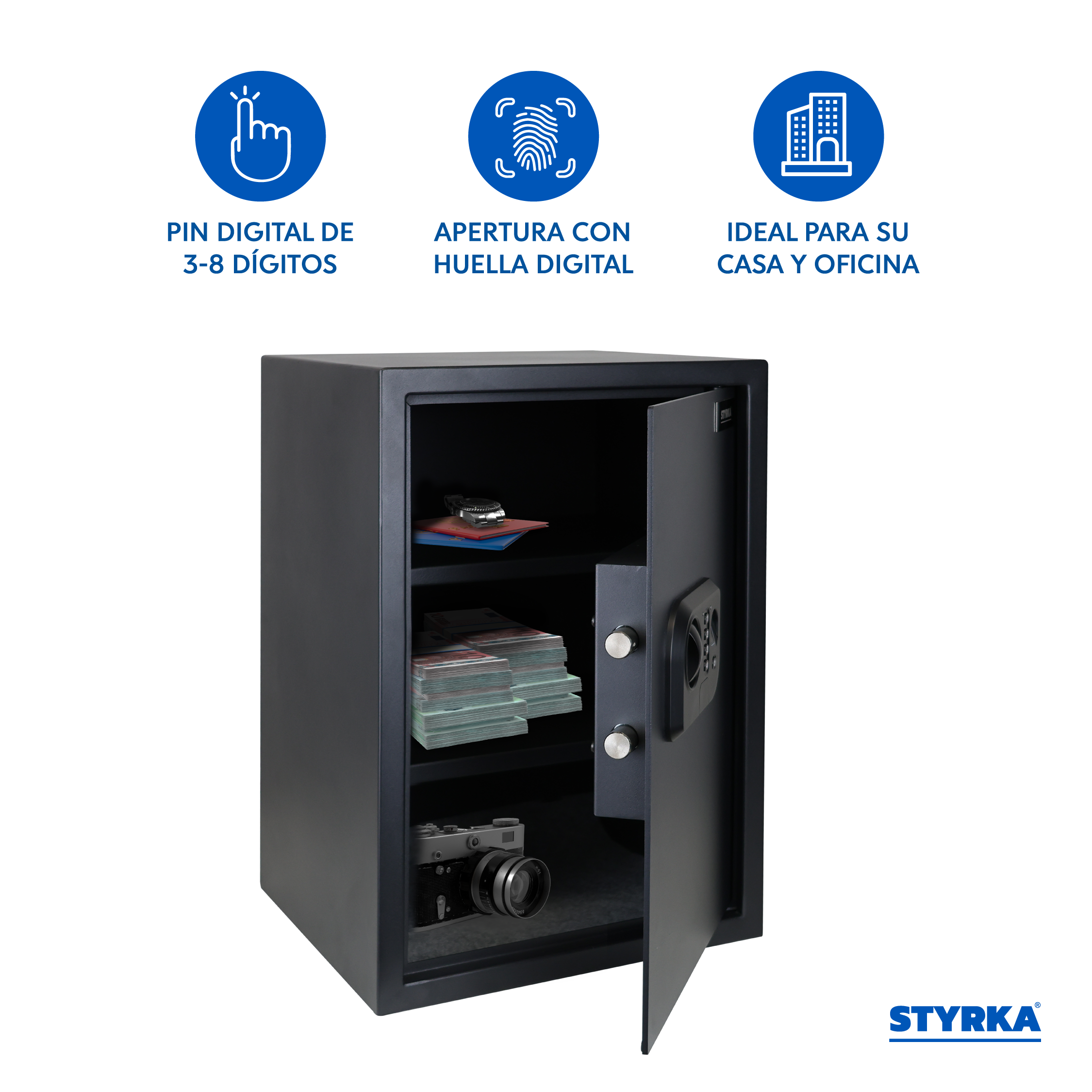 Foto 3 pulgar | Caja Fuerte Biométrica Styrka color Negro