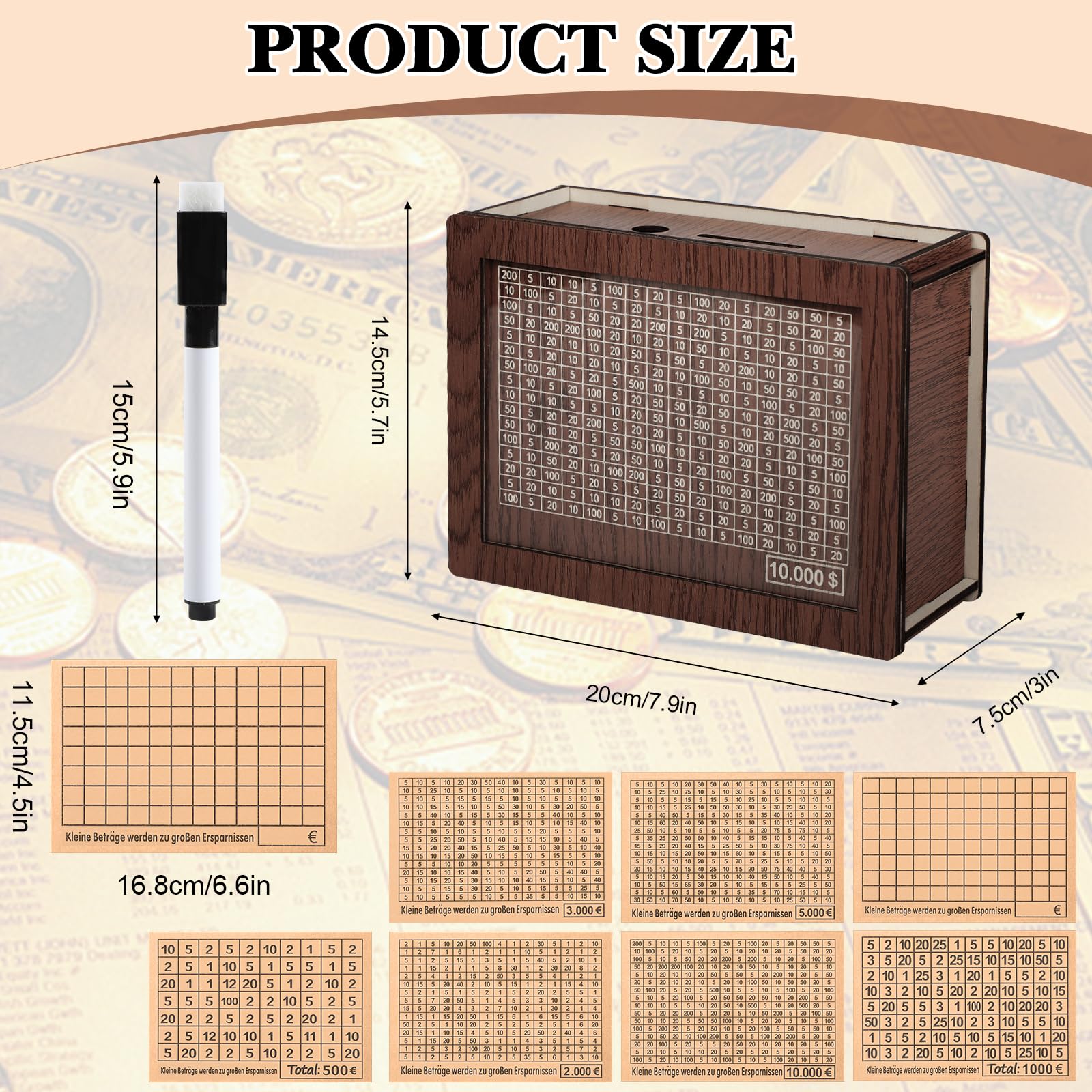 Foto 4 pulgar | Caja De Ahorro De Dinero Retro De Madera Con Forma De Alcancía - Venta Internacional.