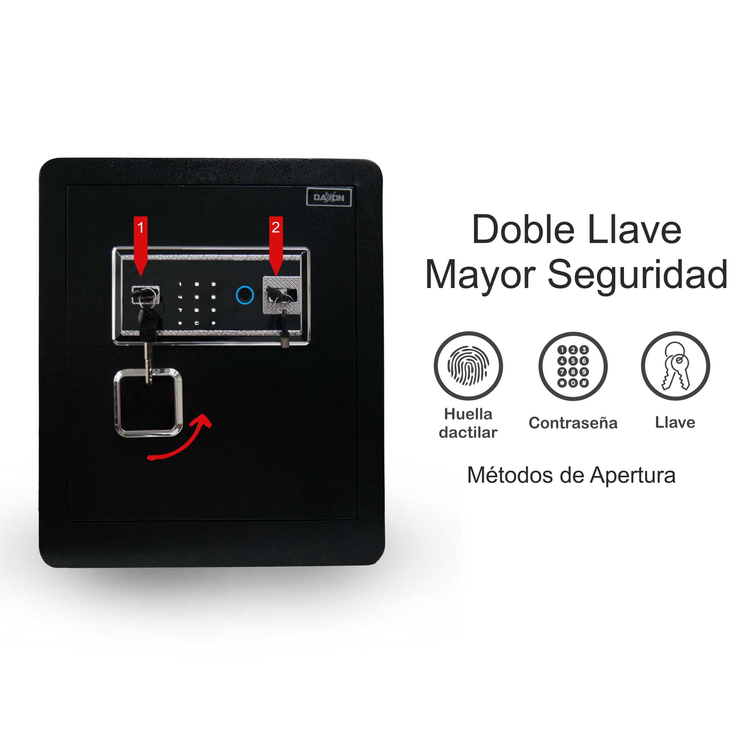 Foto 5 pulgar | Daxxon Caja Fuerte Digital Con Huella Dactilar, Contraseña Y Llave, Alta Seguridad, 24 Kilos