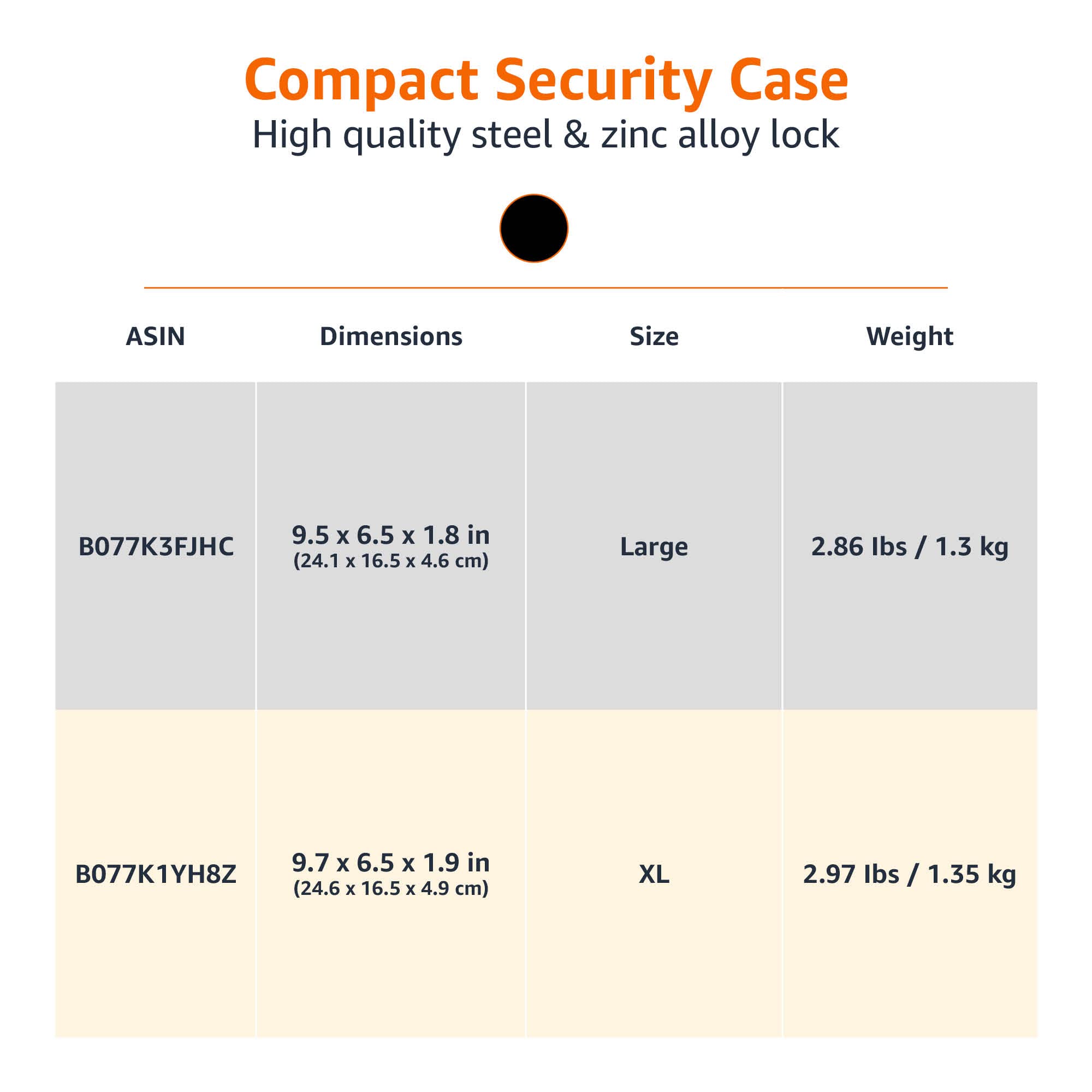 Foto 6 pulgar | Funda de Seguridad con Cerradura Amazon Basics Portable Xl Negra - Venta Internacional