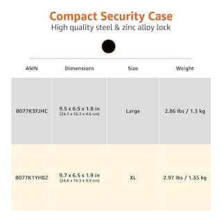 Foto 5 | Funda de Seguridad con Cerradura Amazon Basics Portable Xl Negra - Venta Internacional