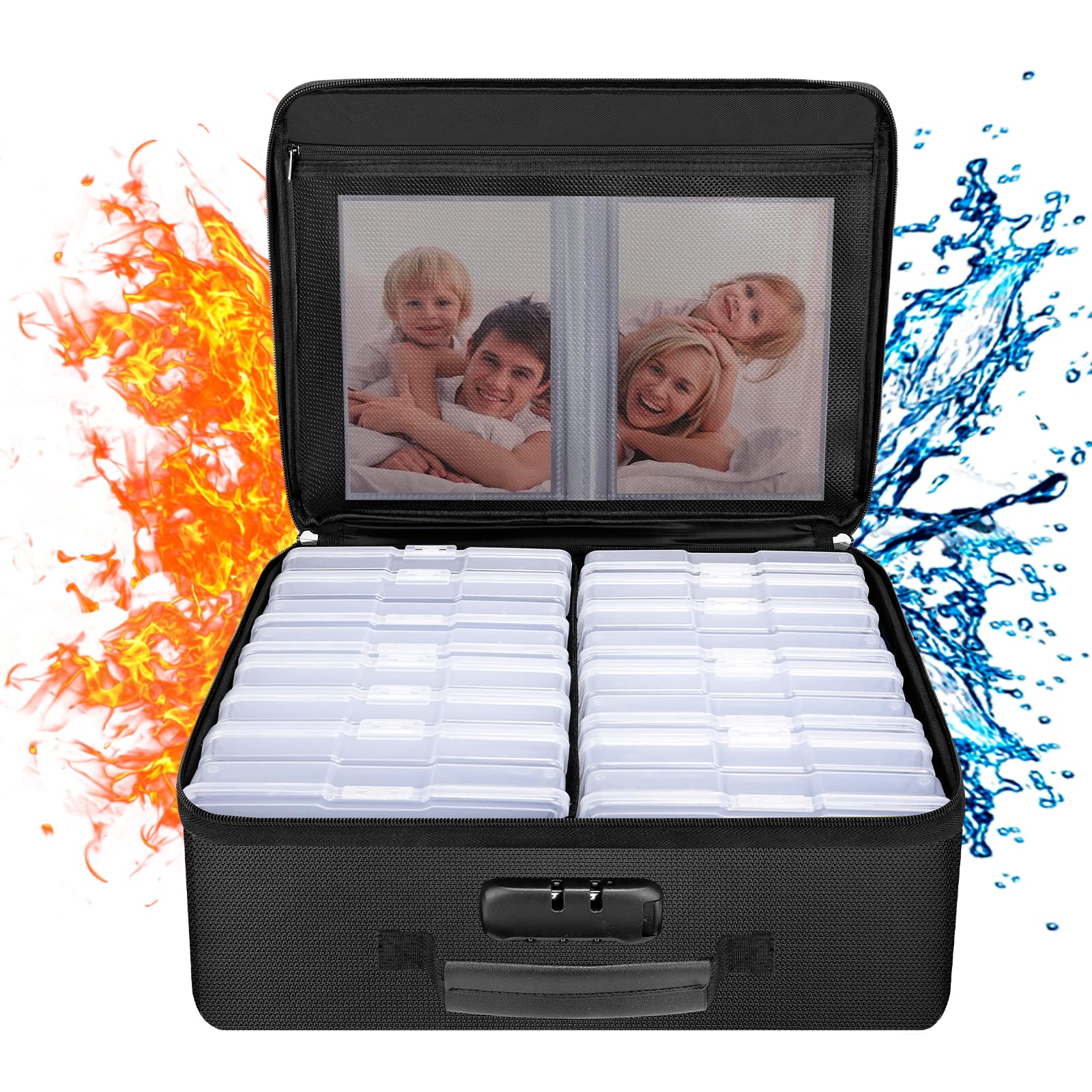 Foto 2 pulgar | Caja De Almacenamiento De Fotos Ignífuga Engpow Con 16 Fundas Interiores Para Fotos De 4 X 6 - Venta Internacional.