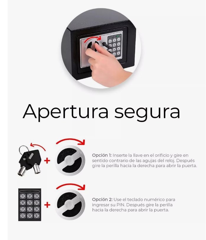 Foto 3 pulgar | Caja Fuerte Digital De Alta Seguridad Con Código Y Llave