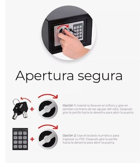 Foto 2 | Caja Fuerte Digital De Alta Seguridad Con Código Y Llave