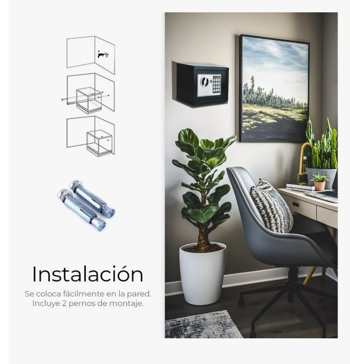 Foto 4 pulgar | Caja Fuerte Digital De Alta Seguridad Con Código Y Llave