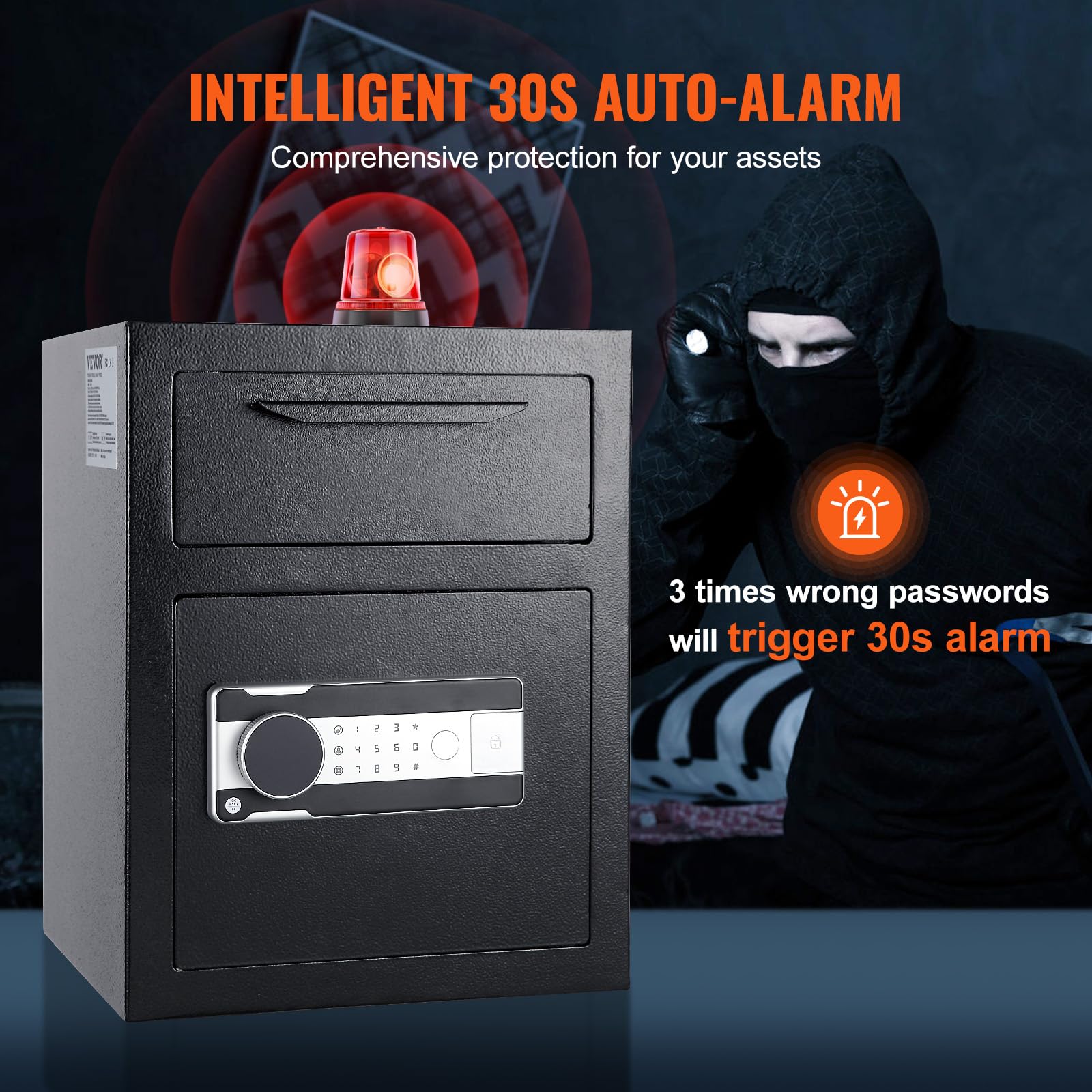 Foto 5 | Ranura De Bloqueo Electrónico Con Código Vevor 1.7 Cub Depository Safe - Venta Internacional.
