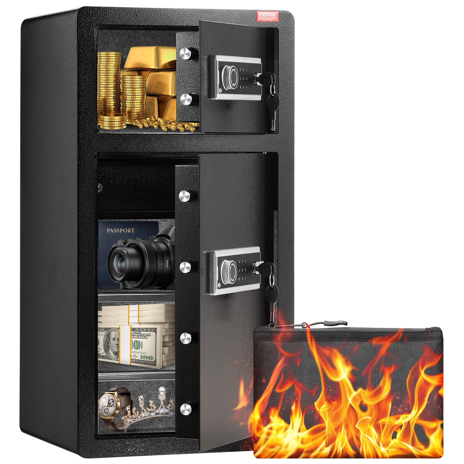 Foto 1 | Caja Fuerte Vevor Double Door 162.8 L Con Cerradura Con Llave Y Contraseña Bl - Venta Internacional.