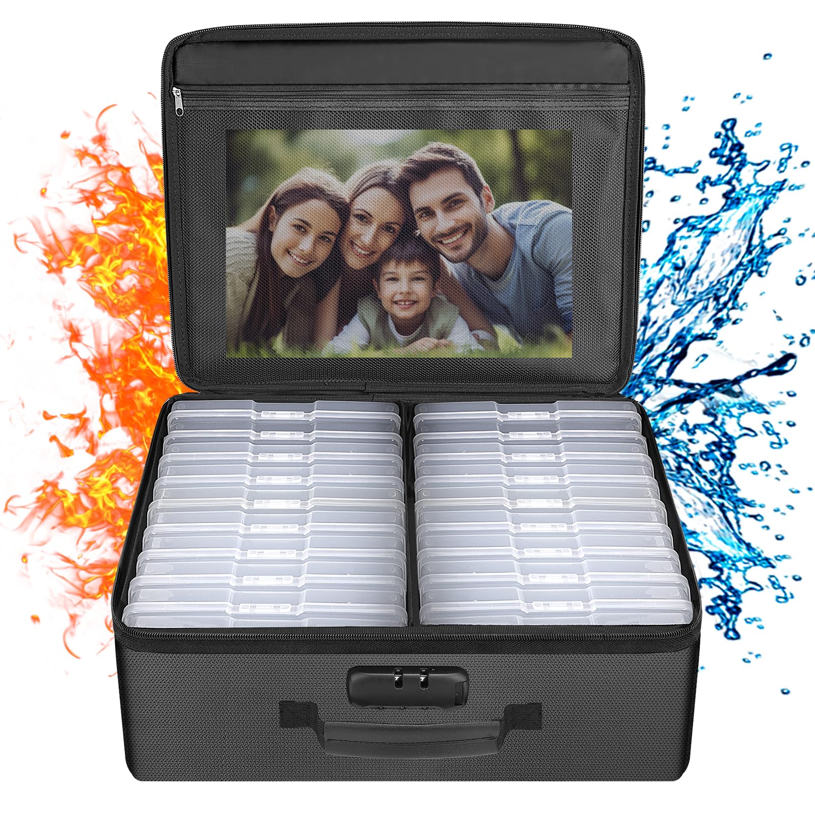 Foto 1 | Caja De Almacenamiento De Fotos Engpow Ignífuga Con Funda Interior De 18 X 6 Pulgadas - Venta Internacional.