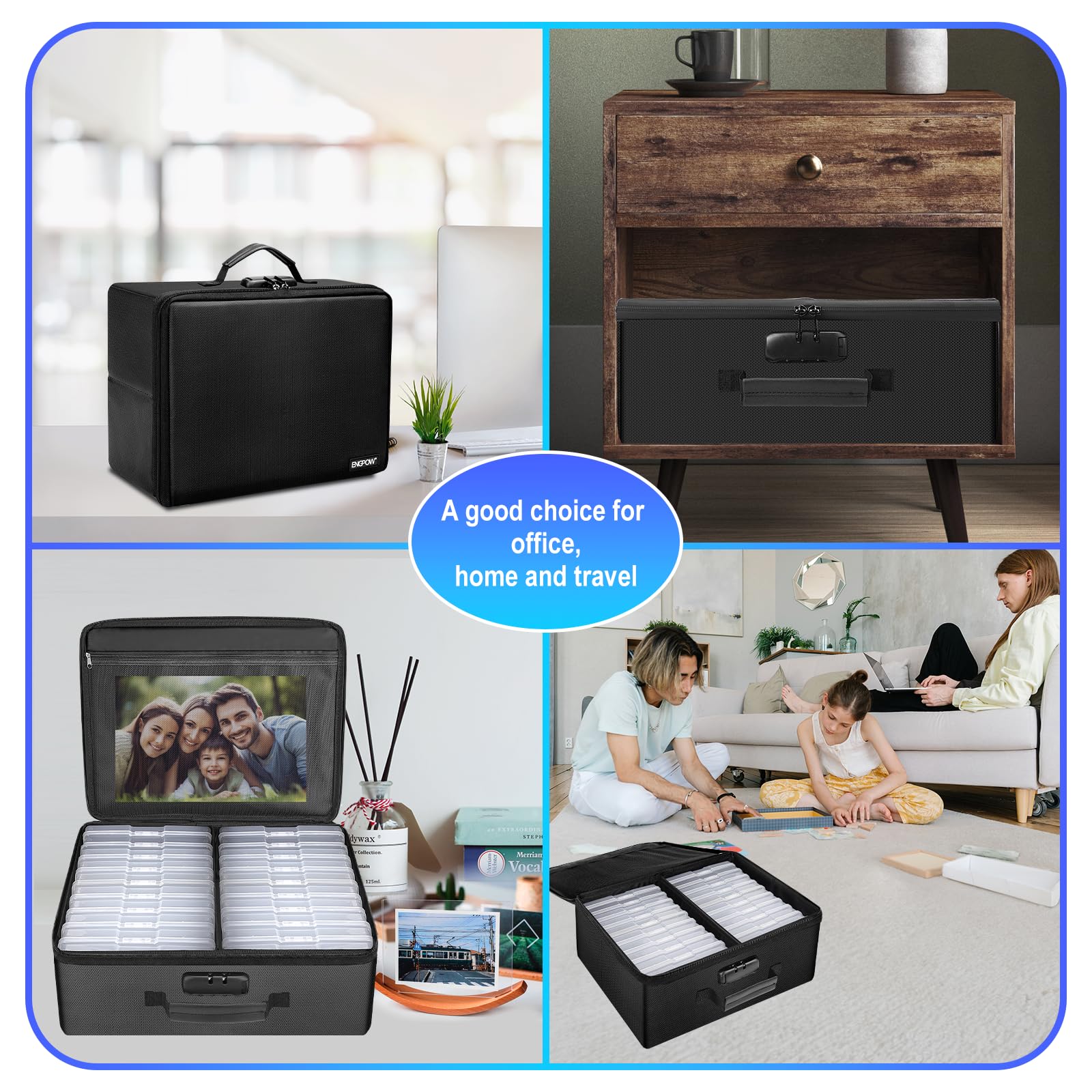Foto 5 | Caja De Almacenamiento De Fotos Engpow Ignífuga Con Funda Interior De 18 X 6 Pulgadas - Venta Internacional.