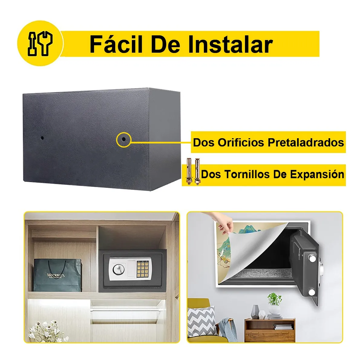 Foto 3 | Caja Fuerte De Seguridad Digital Con Apertura Electrónica Lab.g Gris