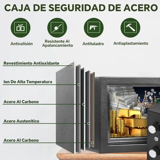 Foto 2 | Caja Fuerte Combinación Digital Alta Seguridad Y Llaves Lab.g Gris