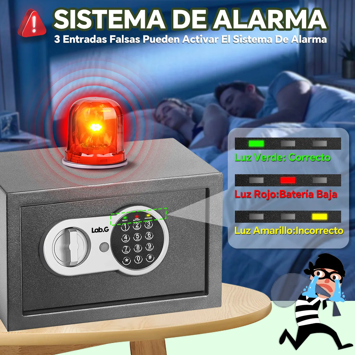 Foto 5 pulgar | Caja Fuerte Combinación Digital Alta Seguridad Y Llaves Lab.g Gris