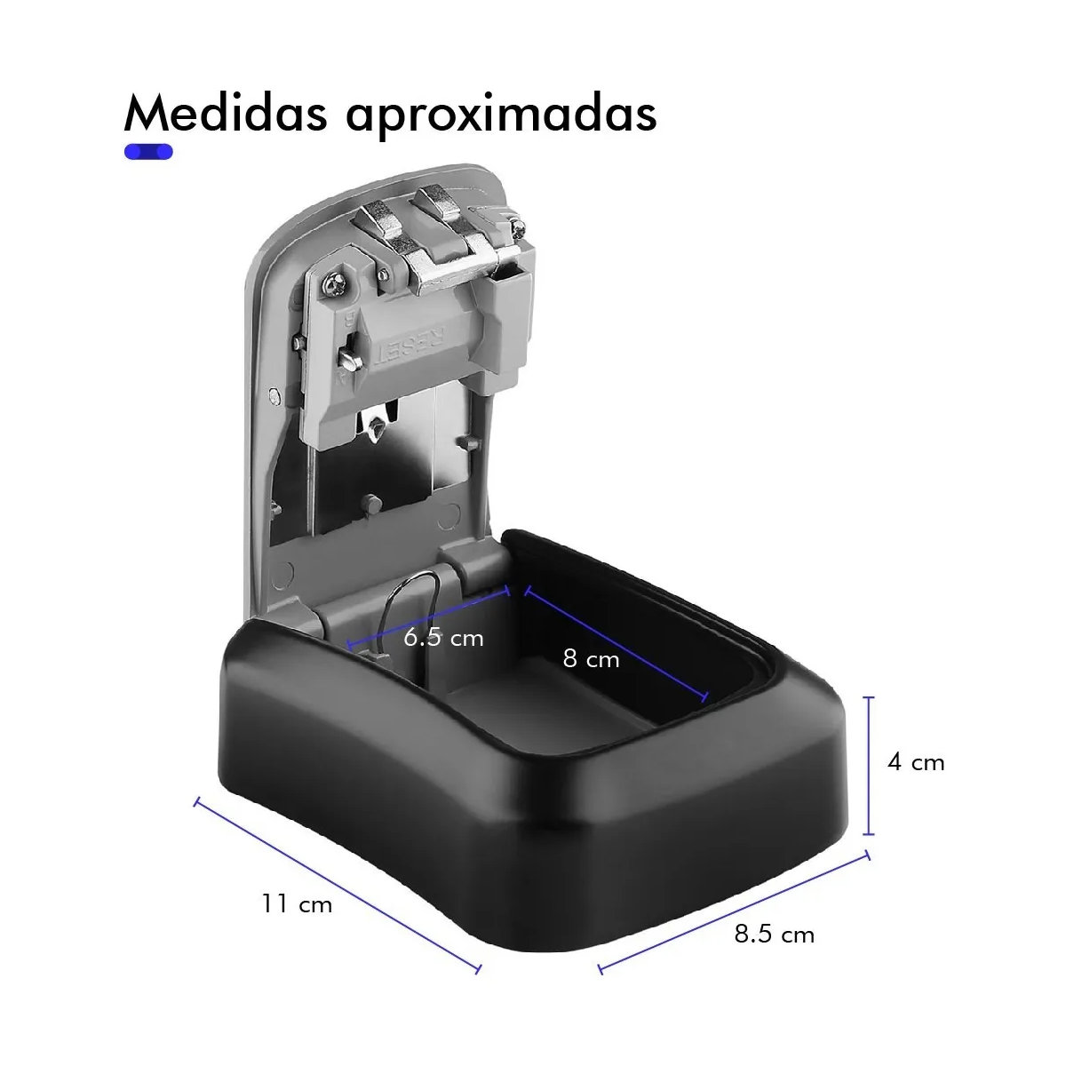 Foto 4 pulgar | Caja Fuerte Caja De Almacenamiento Llave Montada En La Pared Lab.g Negro
