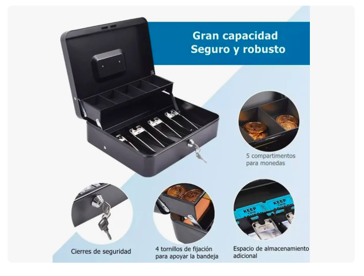 Foto 3 pulgar | Caja Para Dinero Con Llave Xtellar Caja Fuerte Piso Caja Para Dinero