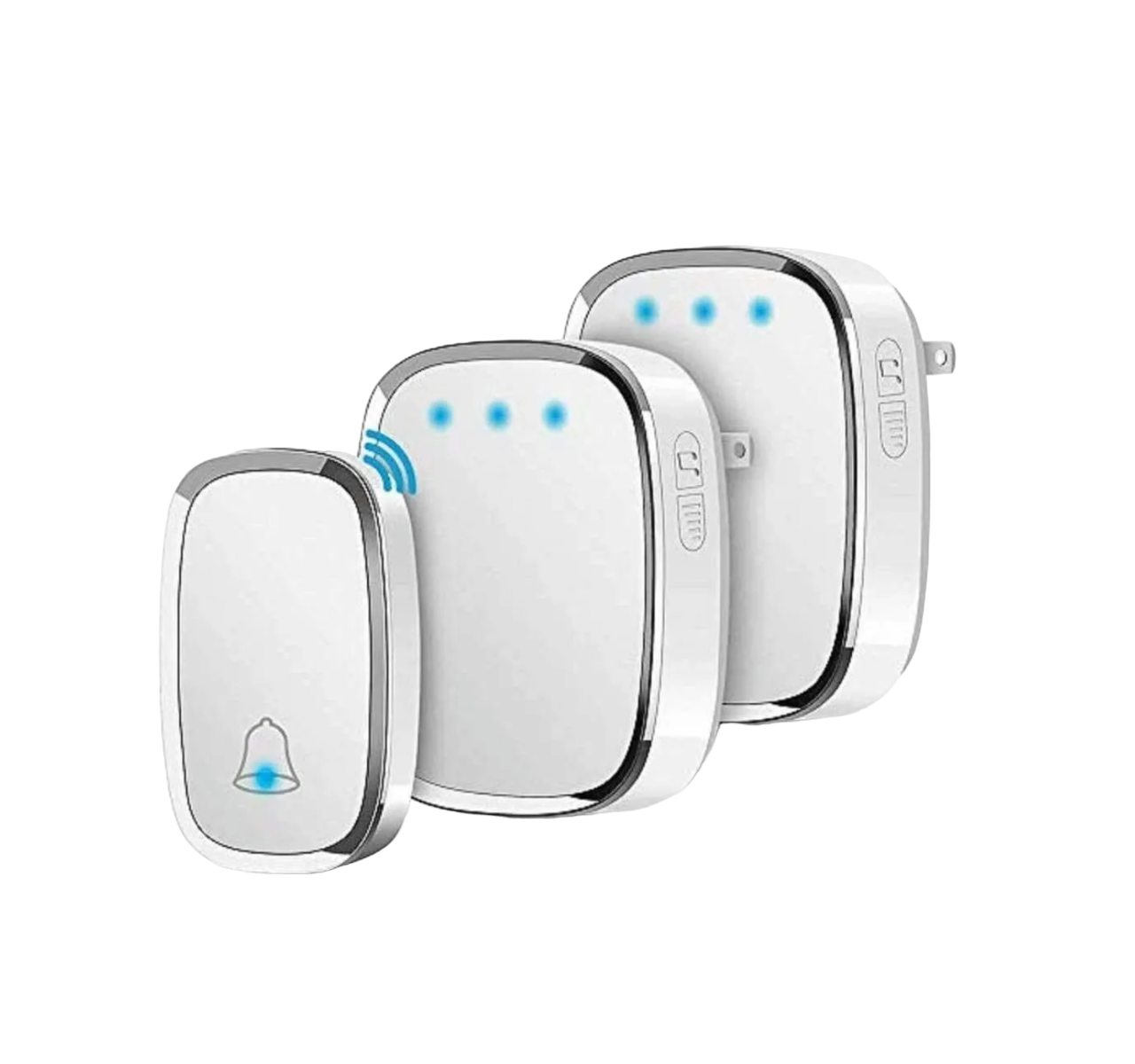 Foto 1 | Timbre Inalámbrico Malubero Impermeable con Luz Led 1 Transmisor 2 Receptor color Blanco