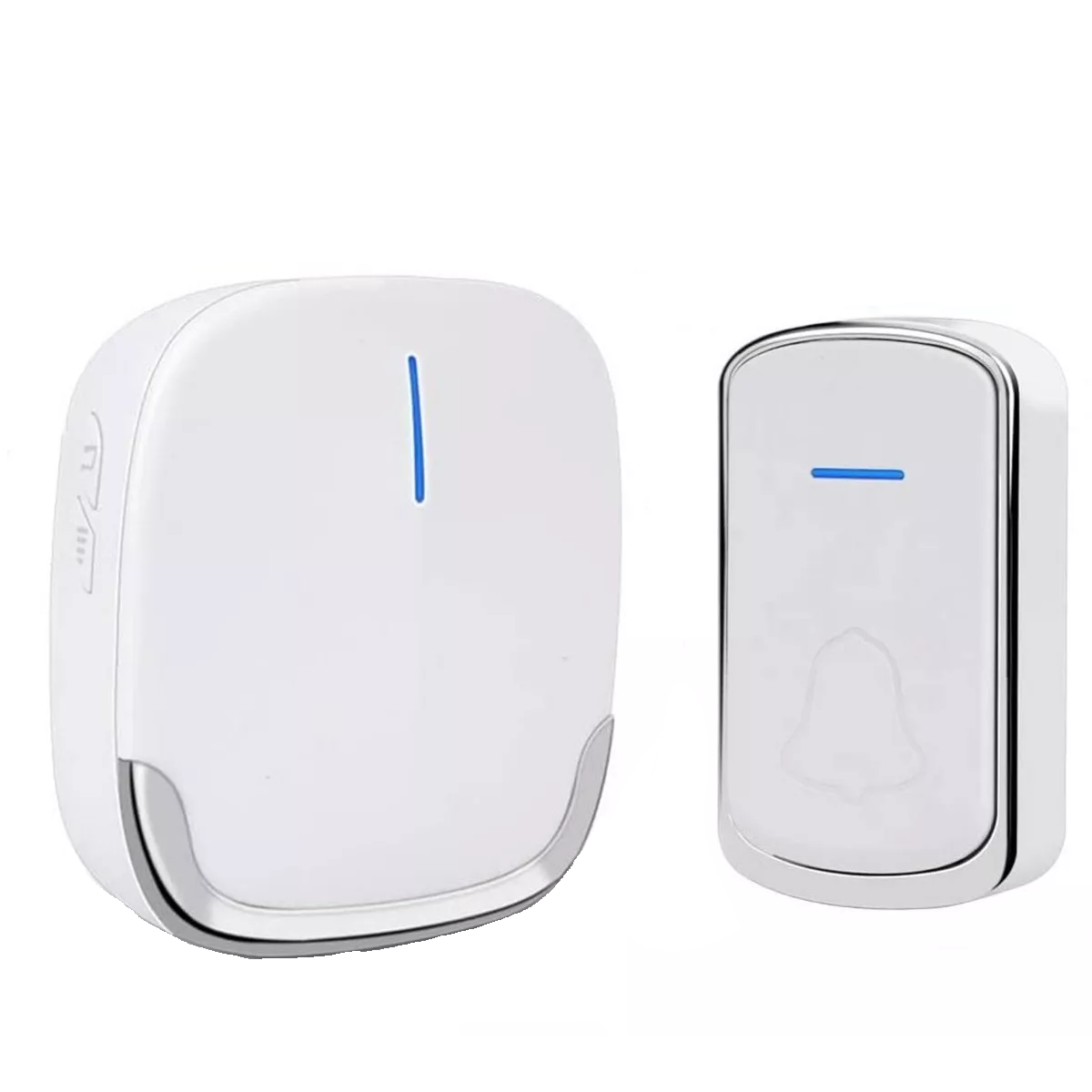 Timbre Inalámbrico Impermeable Eo Safe Imports ESI-4657 color Blanco con 1 Transmisor y 1 Receptor