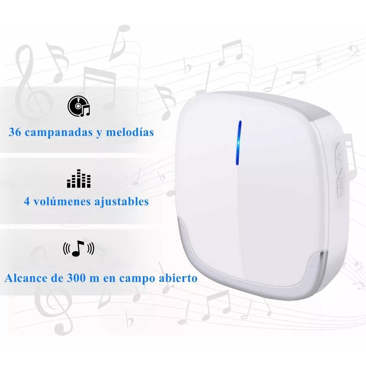 Foto 2 | Timbre Inalámbrico Impermeable Eo Safe Imports ESI-4657 color Blanco con 1 Transmisor y 1 Receptor