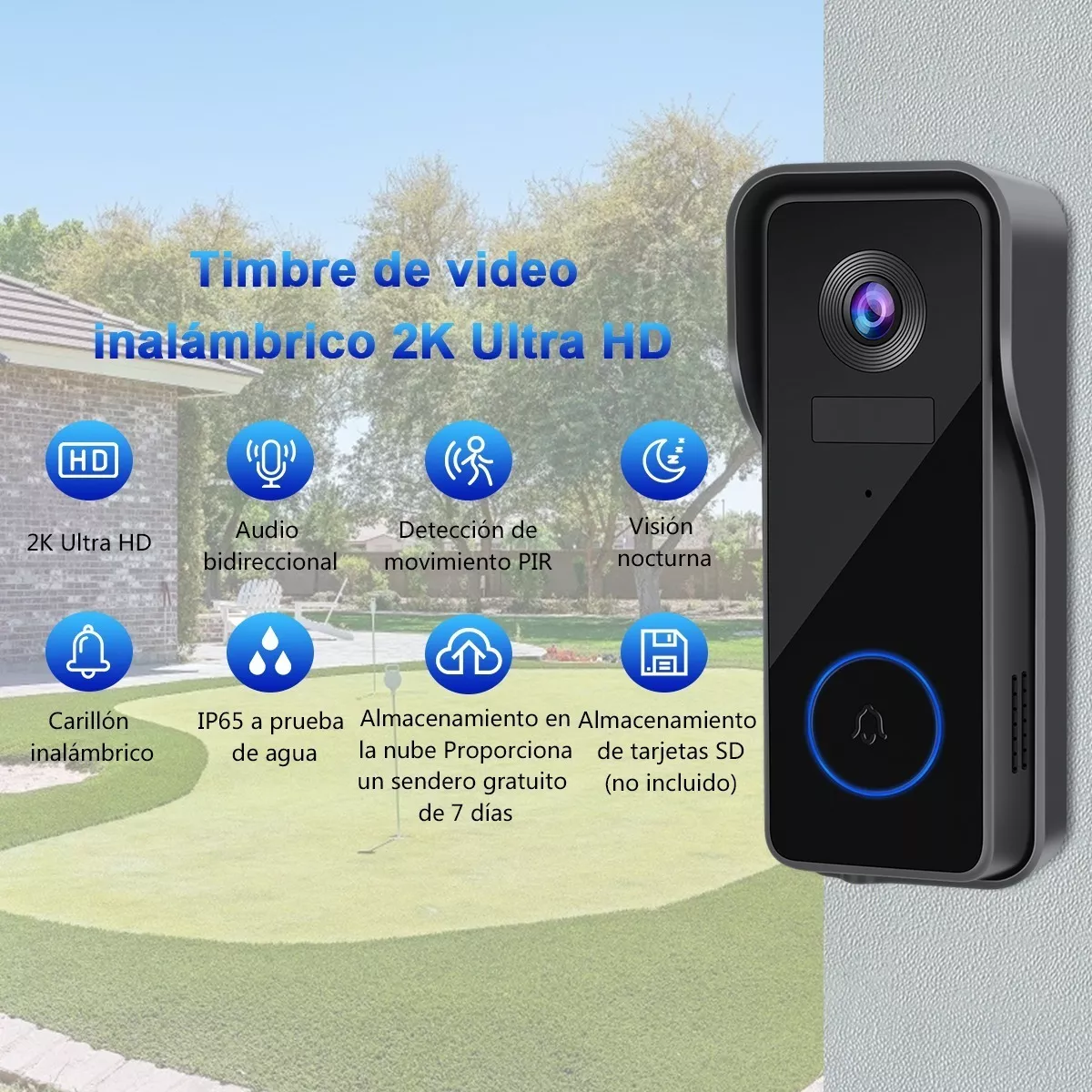 Foto 2 | Timbre Inalámbrico con Cámara Eo Safe Imports Esi4661