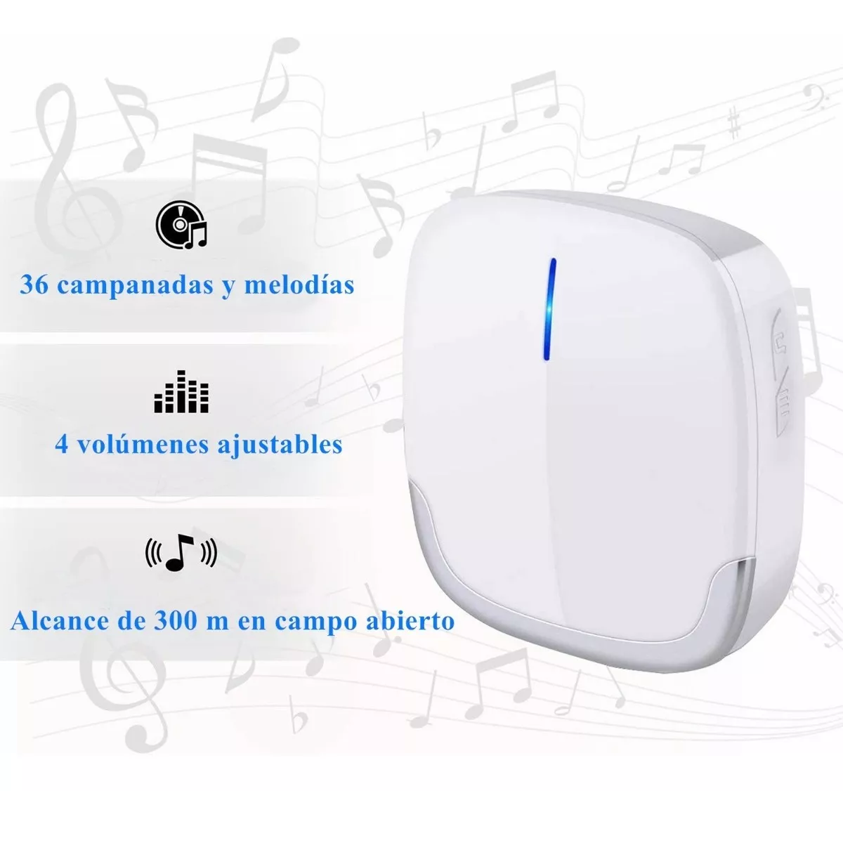 Foto 3 pulgar | Timbre Inalámbrico Eo Safe Imports Esi-5319 color Blanco Impermeable con 1 Transmisor y 1 Receptor