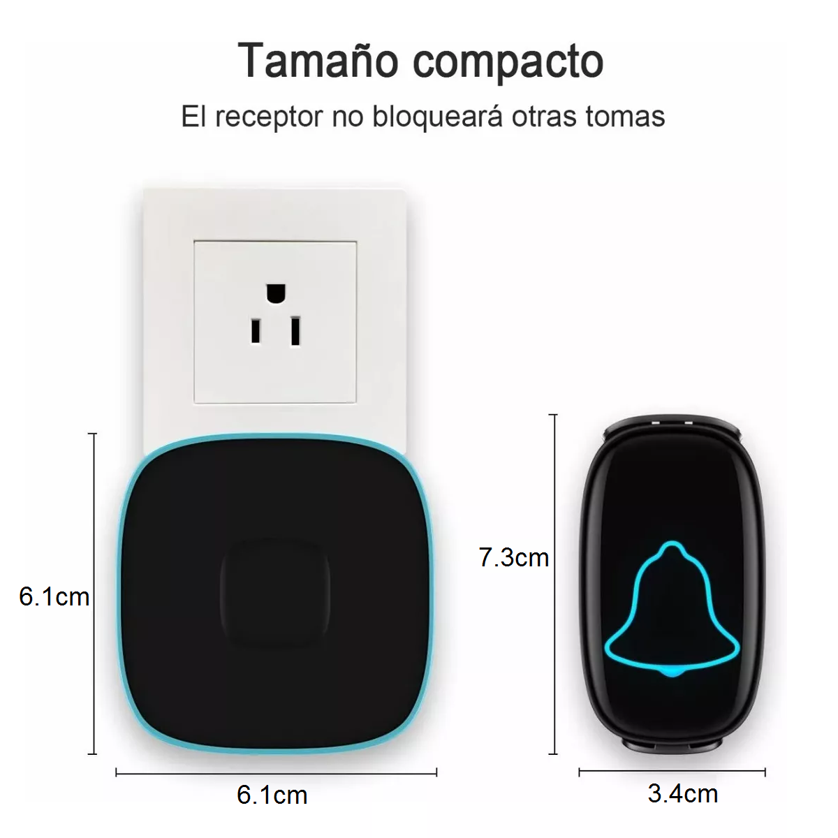 Foto 6 pulgar | Timbre Inalámbrico Eo Safe Imports Esi-5318 color Negro Impermeable con 1 Transmisor 2 Receptores