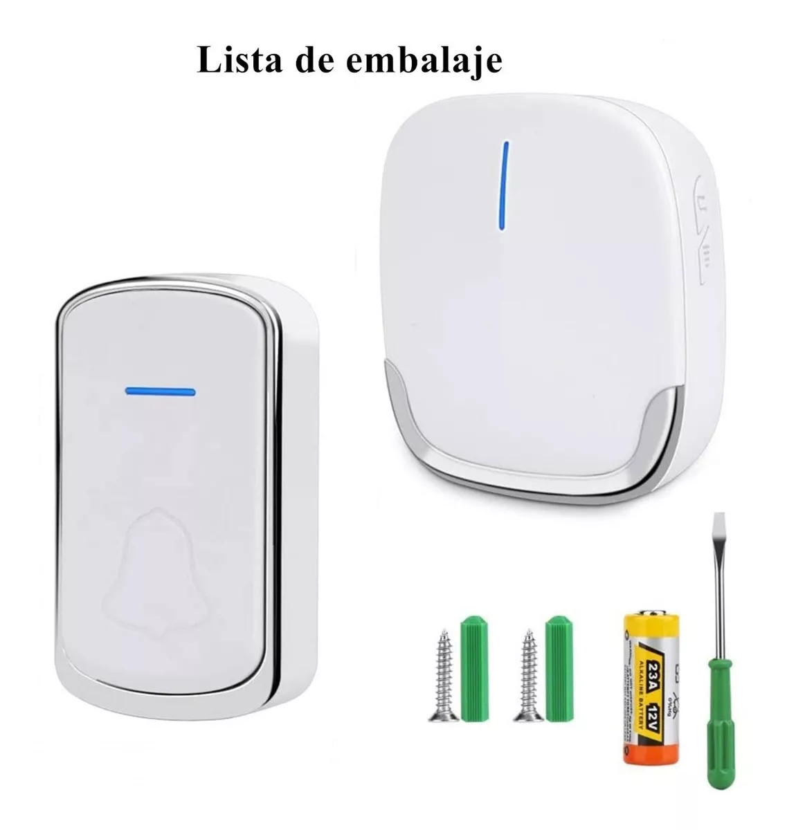 Foto 3 pulgar | Timbre Inalámbrico BELUG Impermeable con Transmisor y Receptor Blanco