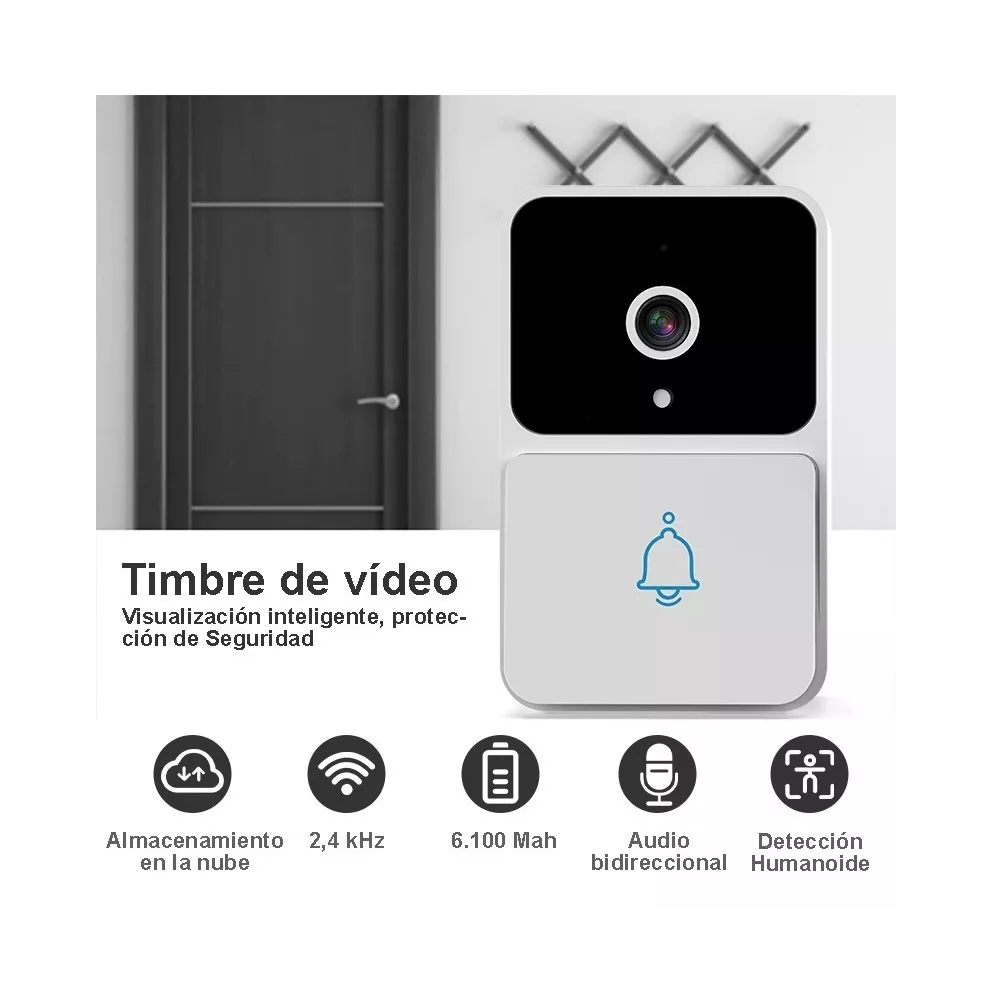 Foto 3 | Timbre de Video Inteligente BELUG Wifi color Blanco