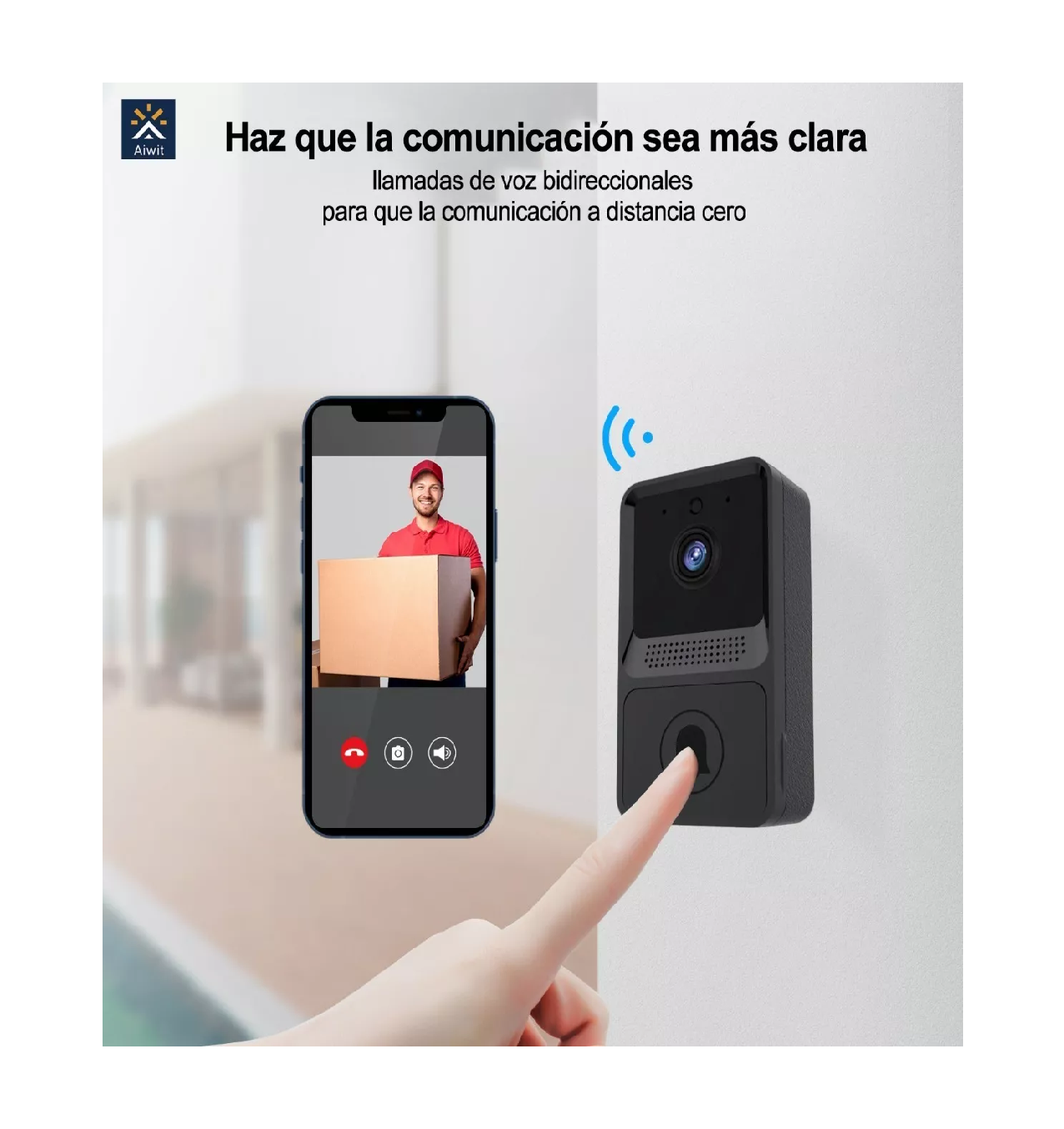 Foto 2 | Timbre Con Video Inteligente Wifi Inalámbrica Audio Cámara