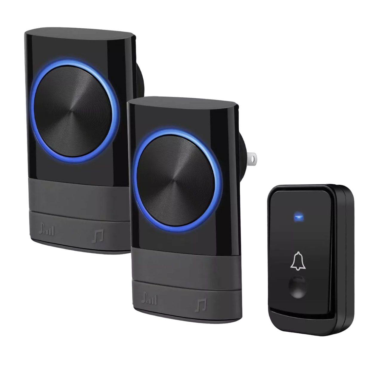 Foto 1 | Timbre Inalámbrico Lab.G Negro Impermeable con Luz Led/1 Transmisor/2 Receptores