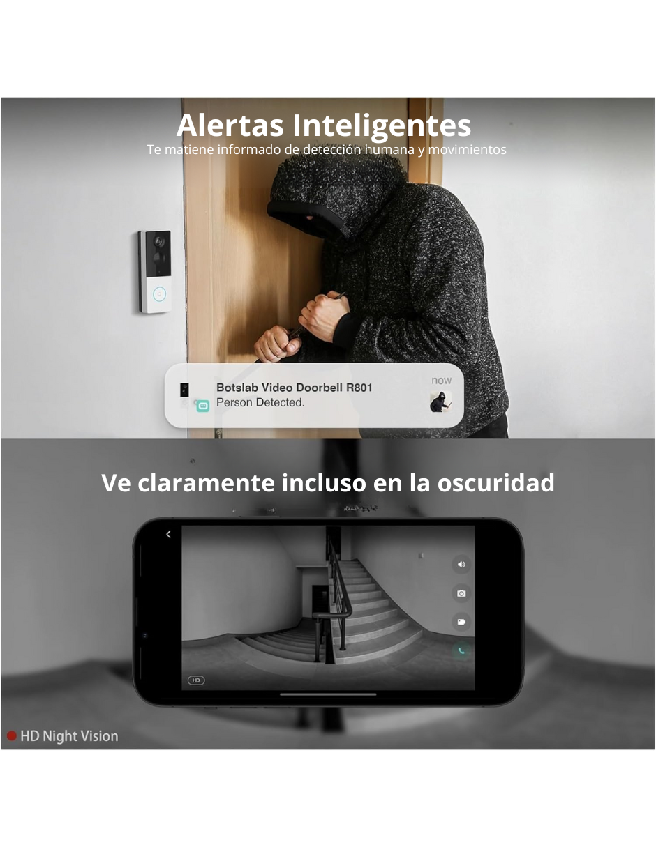 Foto 6 pulgar | ''timbre Inteligente R801 Con Reconocimiento Facial Y Grabación En Hd   ''