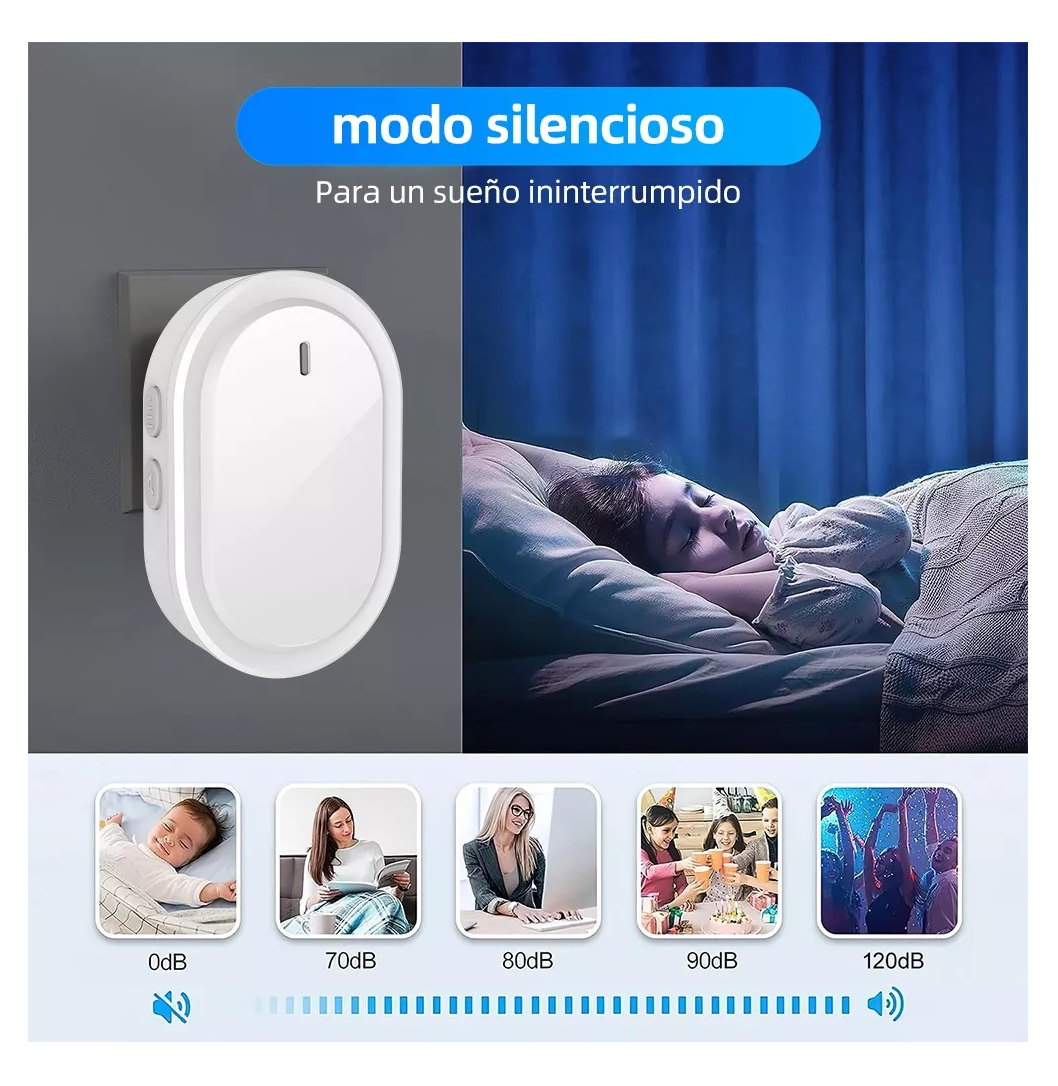 Foto 6 pulgar | Timbre Inalámbrico Impermeable Belug Blanco con 1 Transmisor y 2 Receptores