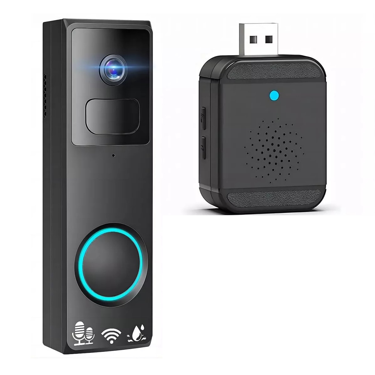 Timbre Inalámbrico Inteligente Cámara Wifi Interfono Eo Safe Imports Esi-14202  Negro $1,579