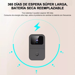 Foto 3 | Timbre Inteligente Vídeo Wifi Cámara De Audio Inalámbrico Eo Safe Imports Esi-14887 Negro