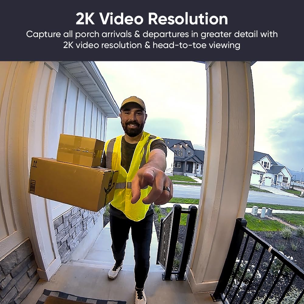 Foto 2 | Timbre De Vídeo Wyze V2 Con Cable 2k Para Grabación De Vídeo 24/7, Negro - Venta Internacional.