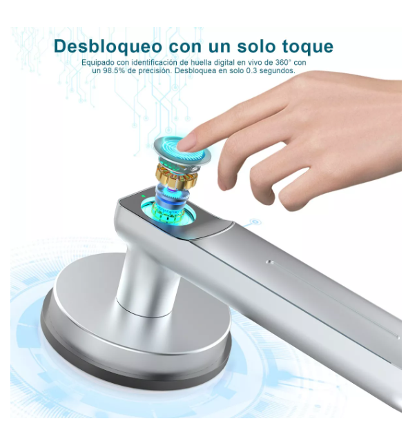Foto 3 | Geek Smart Cerradura Digital Color Plata T